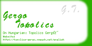 gergo topolics business card